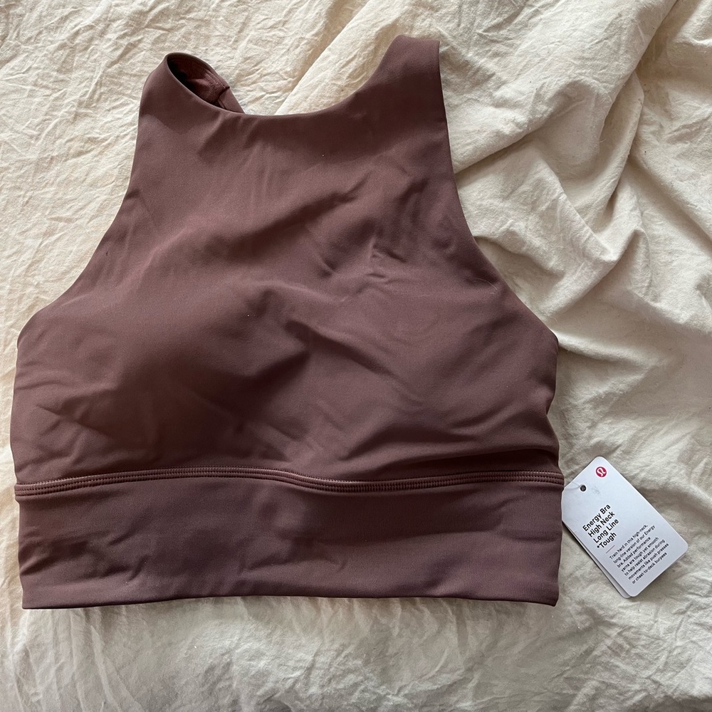 lululemon energy bra high neck long line tough